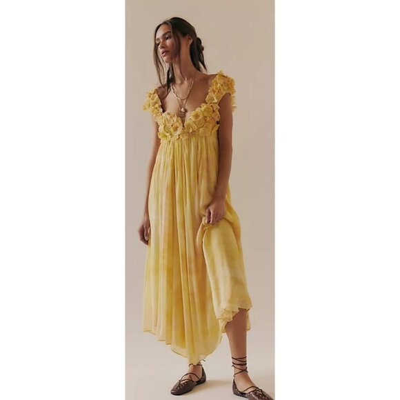 Free People Mango Mambo Maxi Dress Womens S Fairy Enchanting Romance Boho Floral - Picture 2 of 9